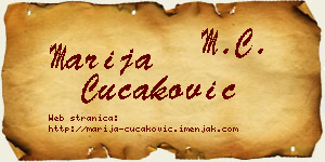 Marija Čučaković vizit kartica
